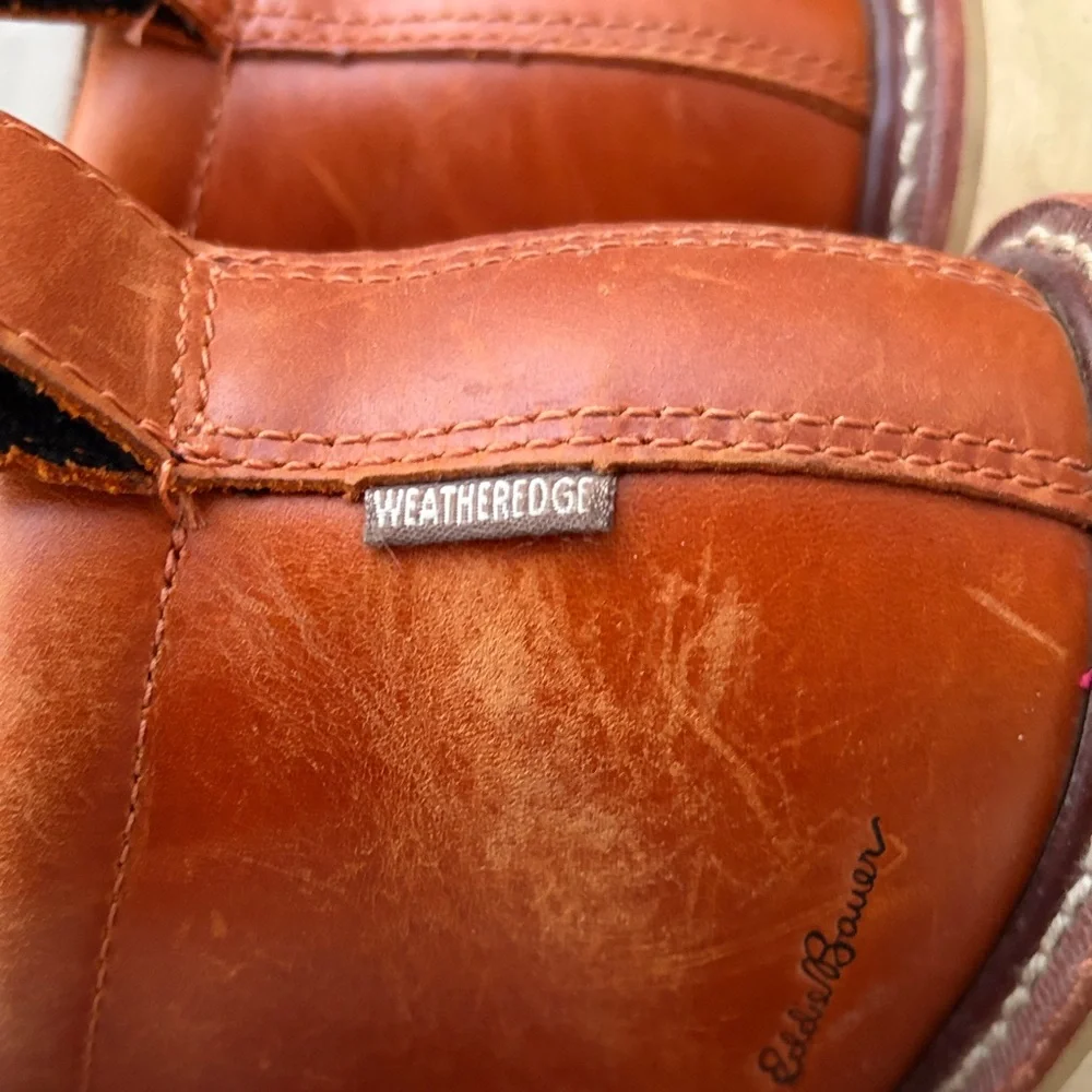 Eddie Bauer Brown Lace Up Boots with Red Laces - Picture 7 of 7